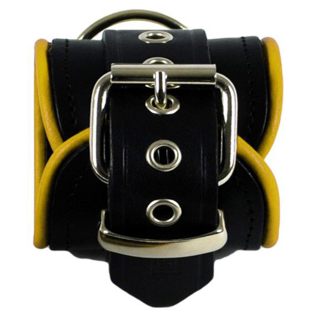 RoB Leather ankle restraints with colored piping