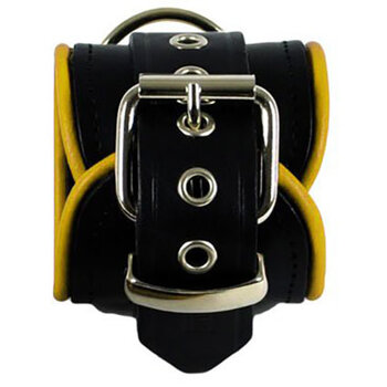 RoB Leather wrist restraints with colored piping