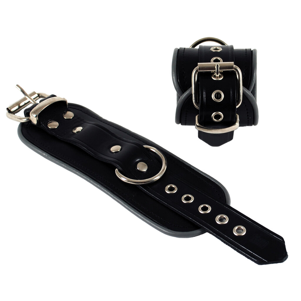 RoB Leather wrist restraints with colored piping