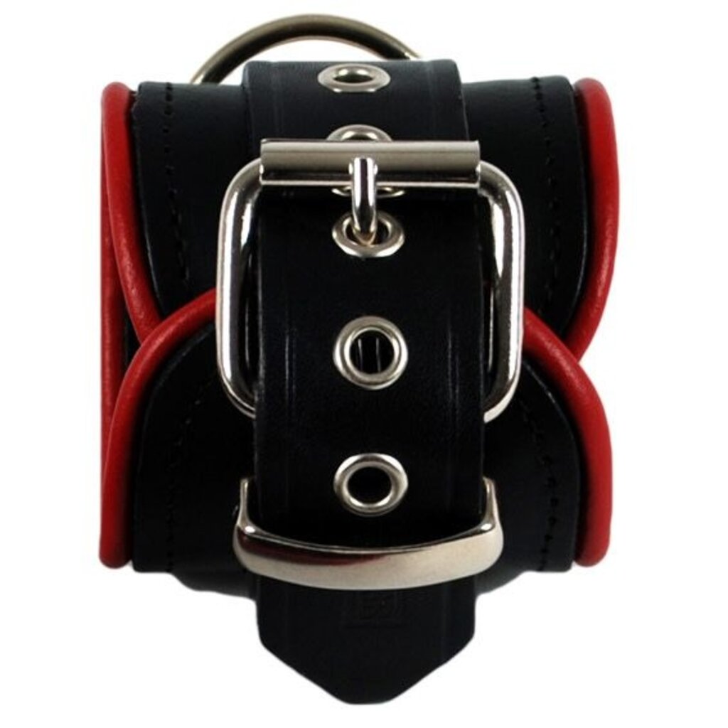 RoB Leather wrist restraints with colored piping