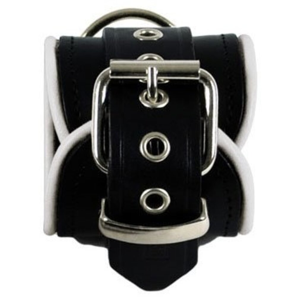 RoB Leather wrist restraints with colored piping