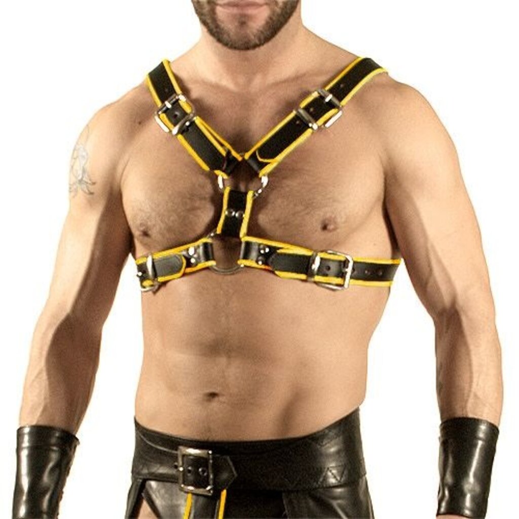 RoB Y-Front Brust Harness schwarz mit farbigem Rand