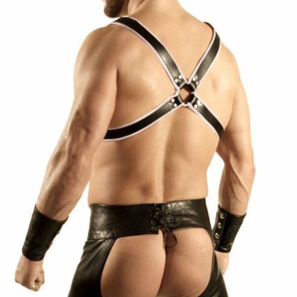 RoB Y-Front Brust Harness schwarz mit farbigem Rand