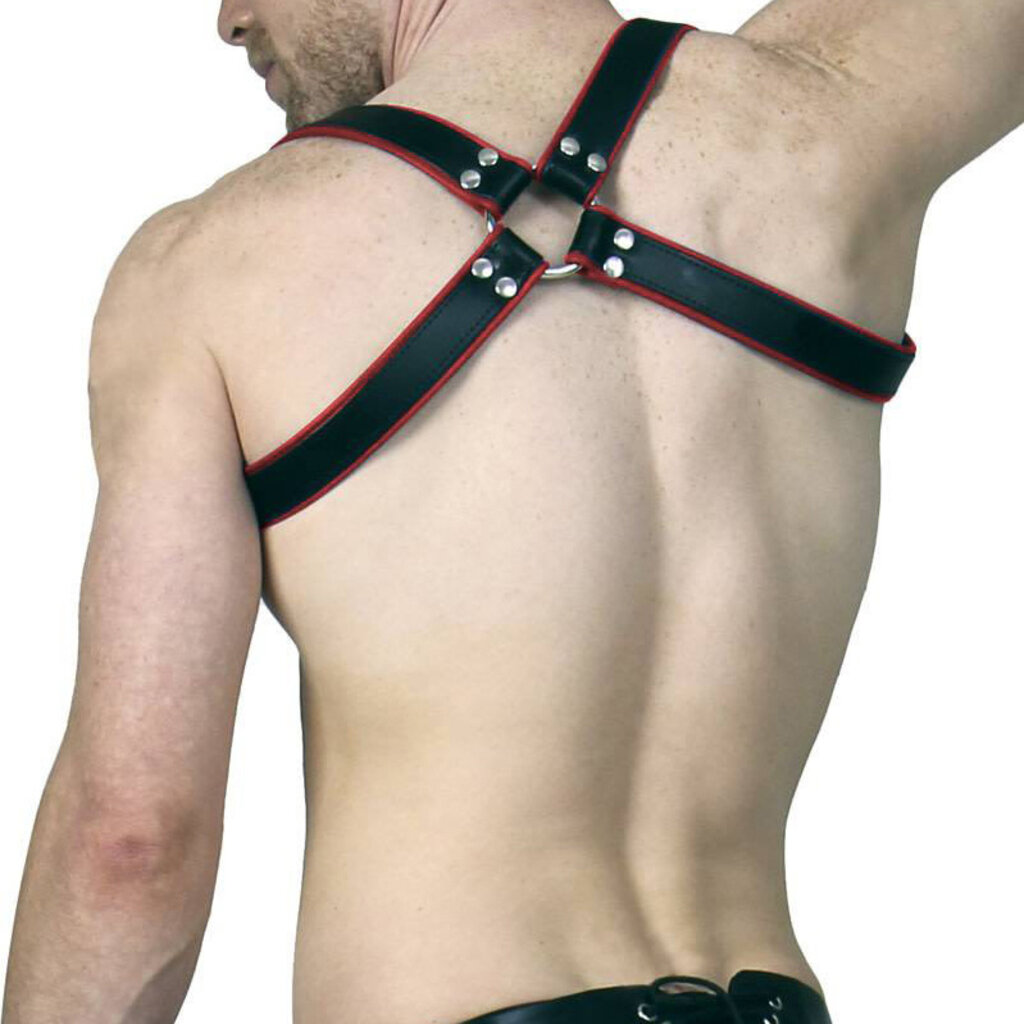 RoB Schulterharness mit Schnalle, schwarz mit farbigem Rand