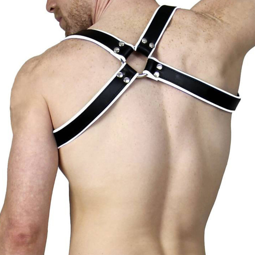 RoB Schulterharness mit Schnalle, schwarz mit farbigem Rand