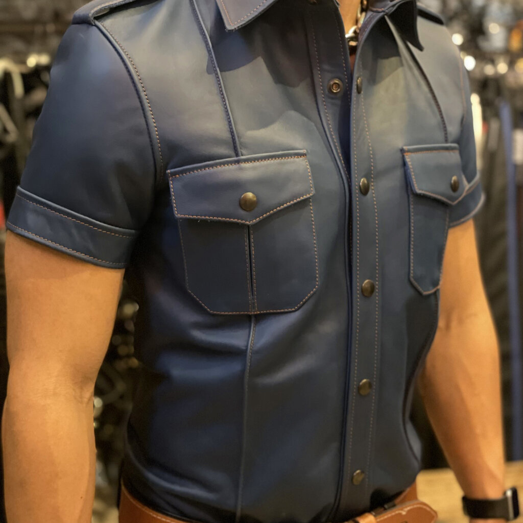 RoB Politie shirt in denim blauw jeansleer
