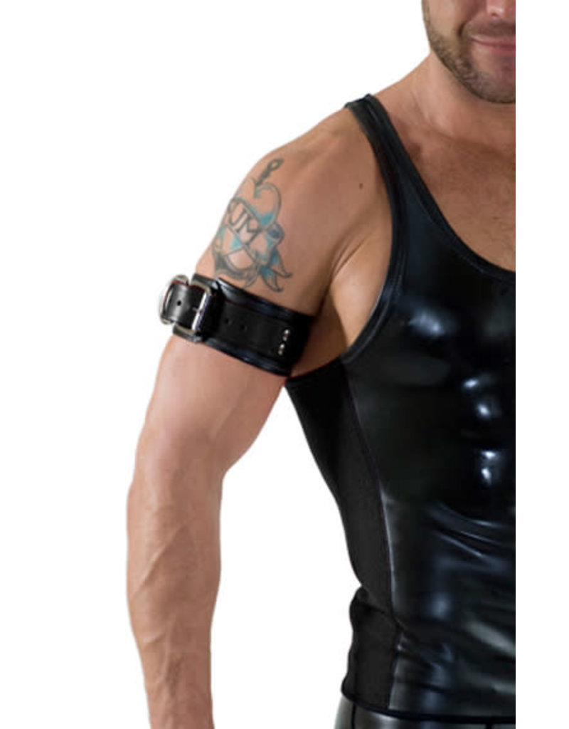RoB Leder Bicepsband mit Schnalle, schwarz