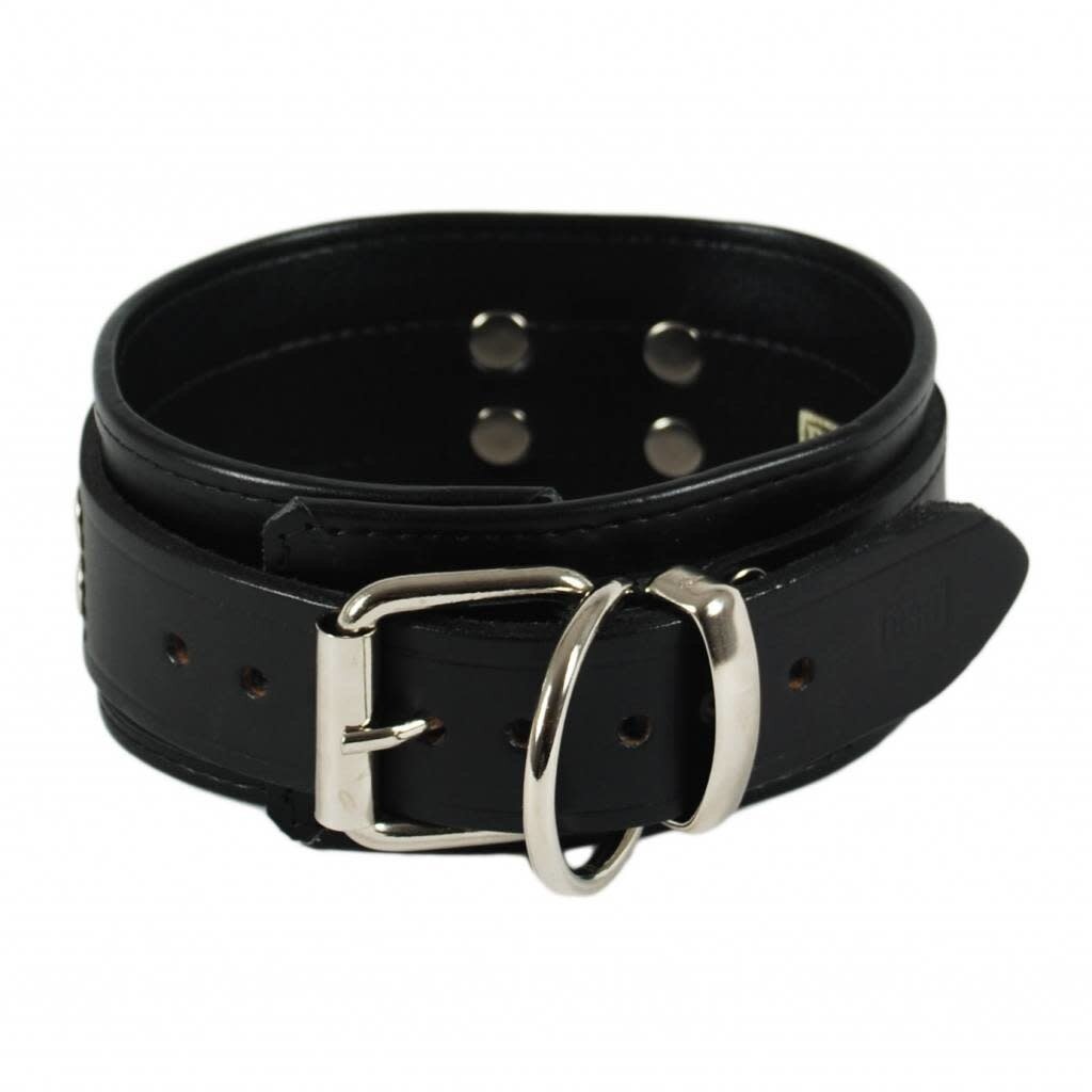 RoB Leren bicepsband met gesp, zwart