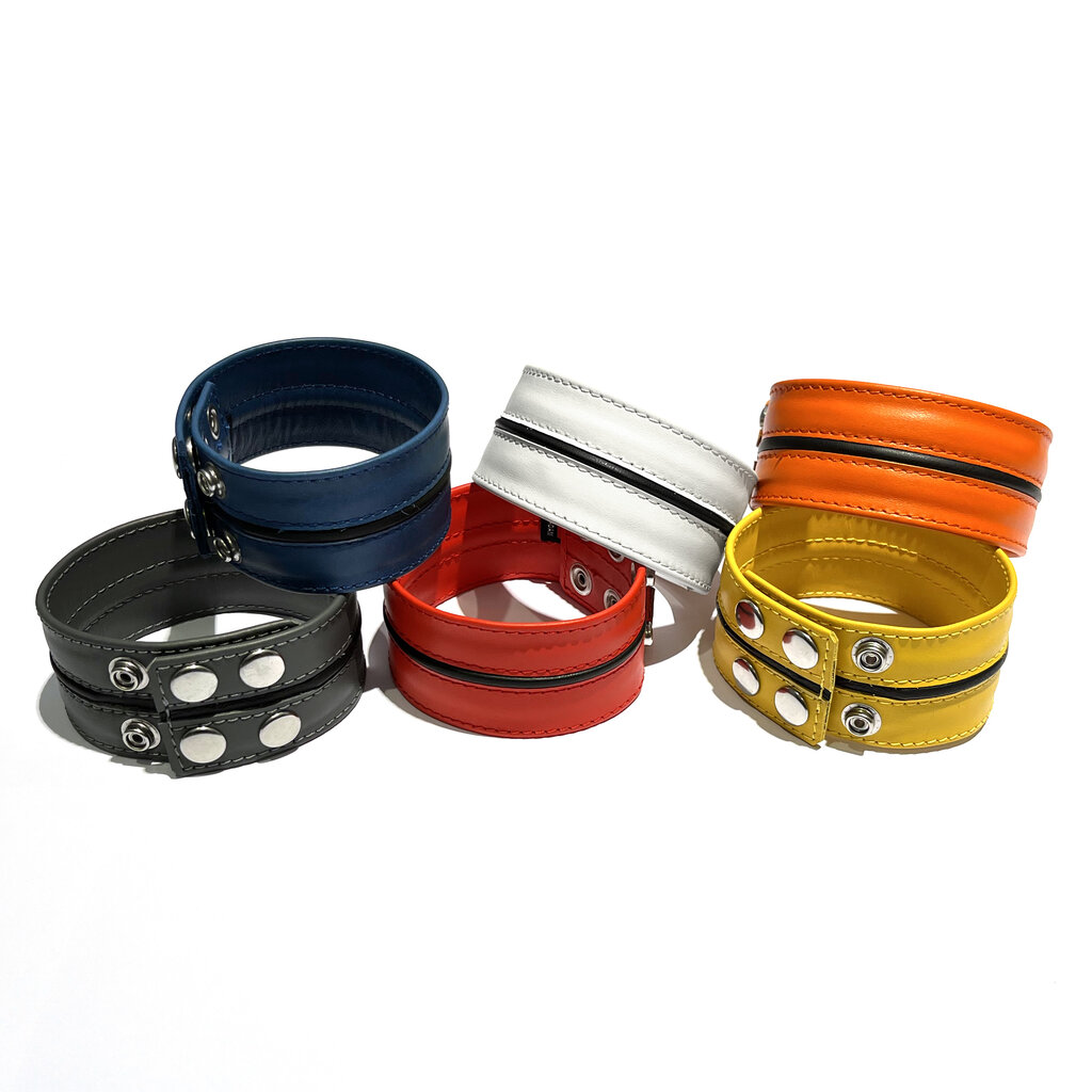 RoB Leder Bicepsband 50 mm breit mit schwarzer Streife