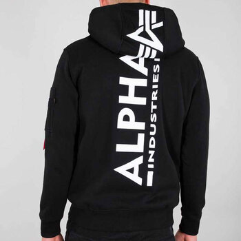 Alpha Industries Back Print Zip Hoody Black