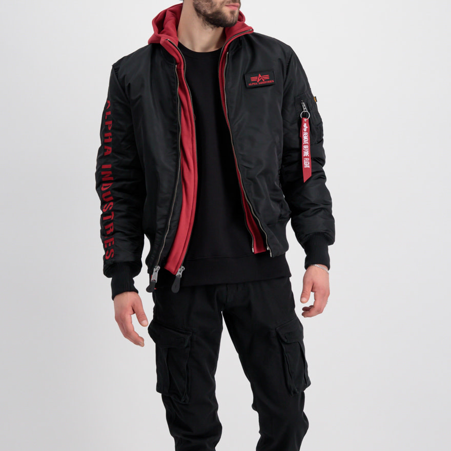 Alpha Industries MA-1 D-Tec SE Black/Red - RoB Amsterdam