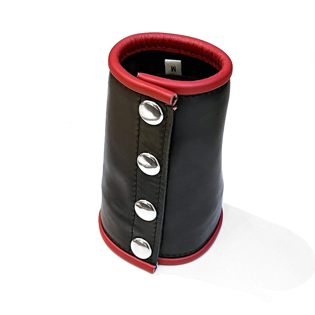 RoB Leather gauntlet wrist wallet with red piping