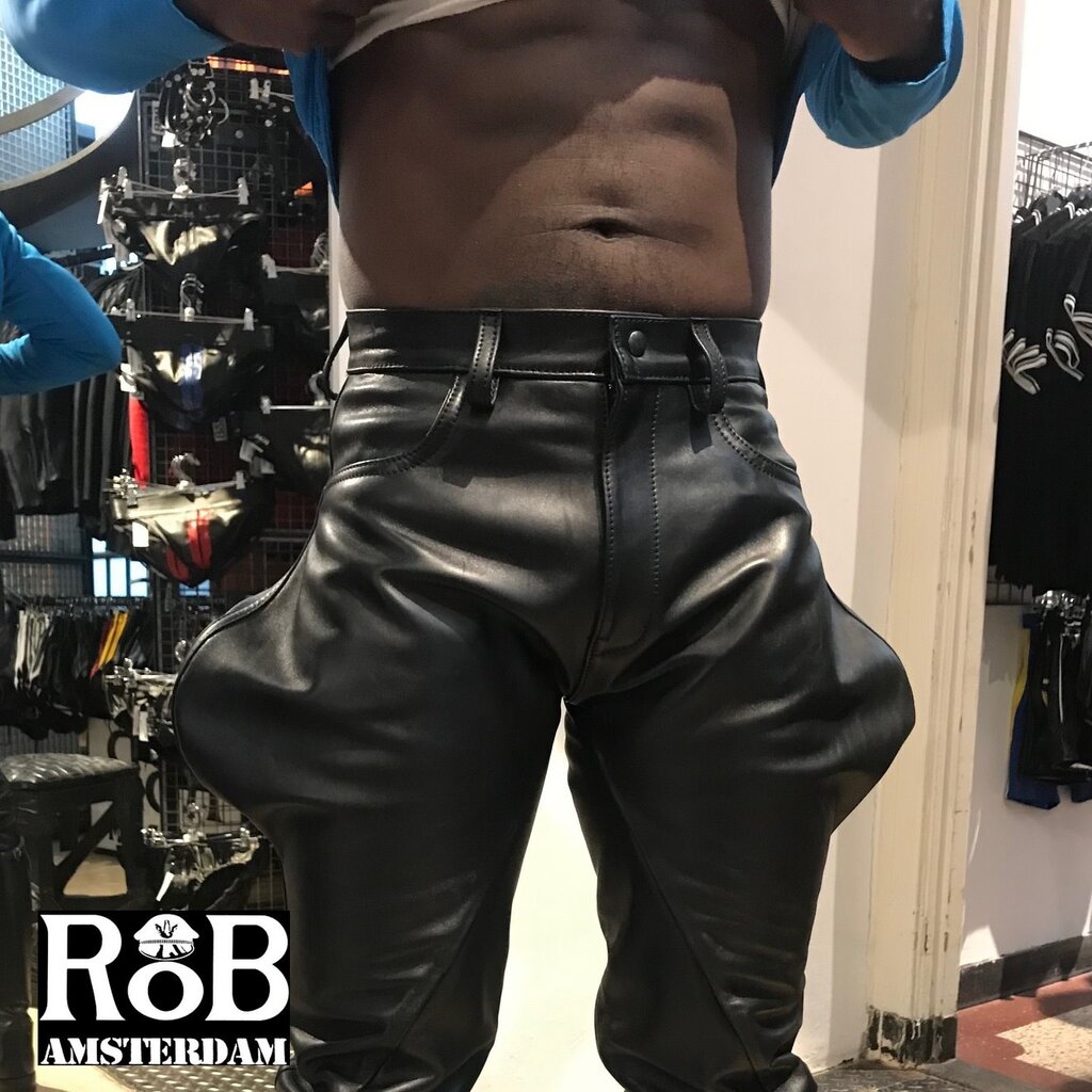 RoB Leather Breeches with saddle, bootcut & rear blind pockets