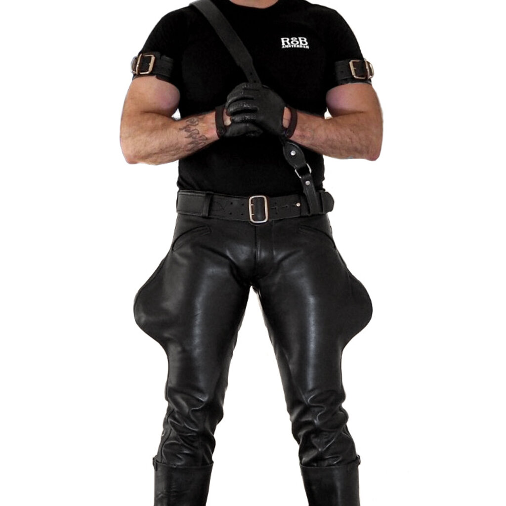 RoB Leather Breeches with saddle, bootcut & rear blind pockets