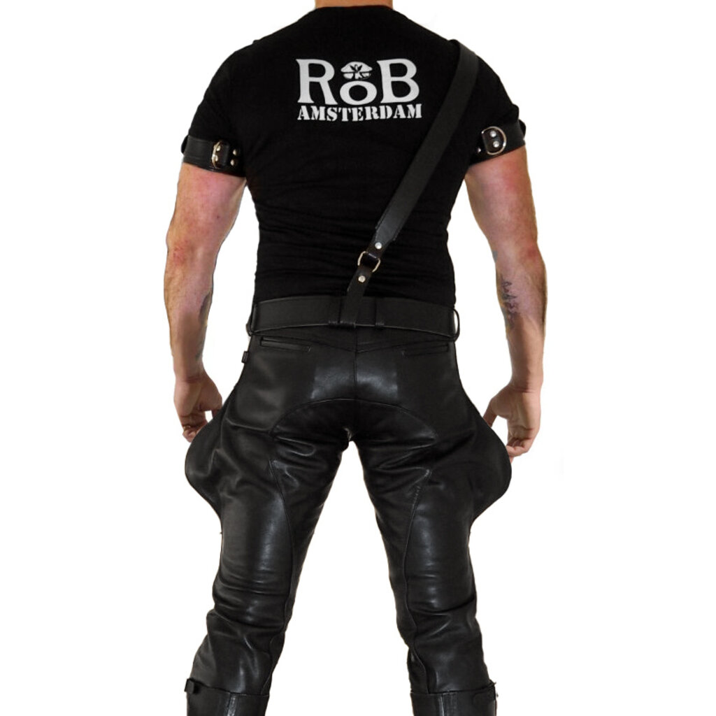 RoB Leather Breeches with saddle, bootcut & rear blind pockets