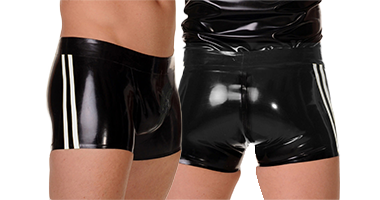 Transparent Black Latex Shorts With Condom Latex Shorts Men Latex Underwear