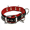 RoB Leather slave collar with 4 D-rings with colored piping