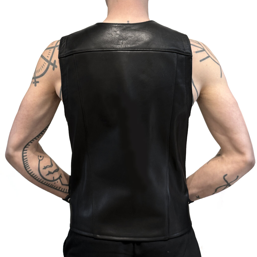 RoB Leren Mouwloos Vest met rits