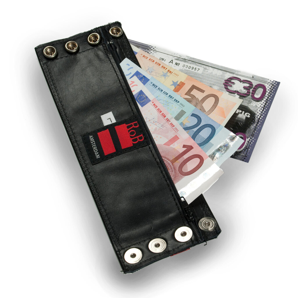 RoB Leather Wrist Wallet with Stripe