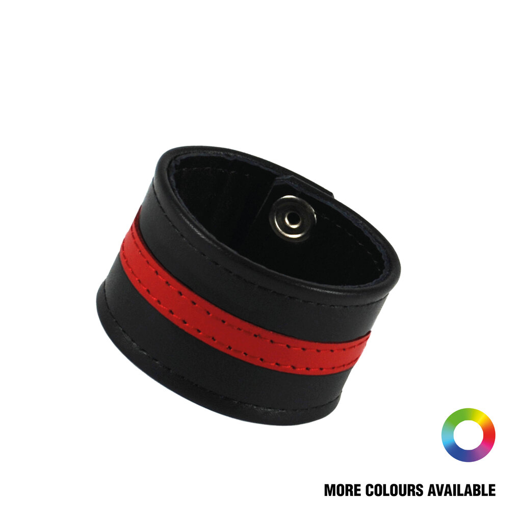 RoB Leather wristband with colored stripe