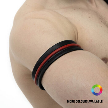 RoB Leren Bicep-band met bies en drukknopen