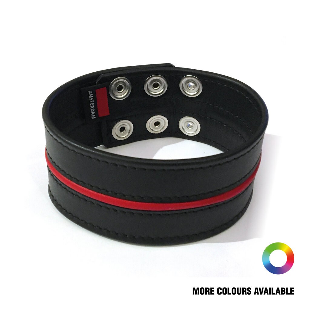 RoB Leather Wide Bicep-band with coloured piping