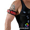 RoB Leather Bicep-band with buckle, black with colored band