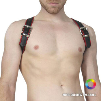 RoB Schulterharness mit Schnalle, schwarz mit farbigem Rand