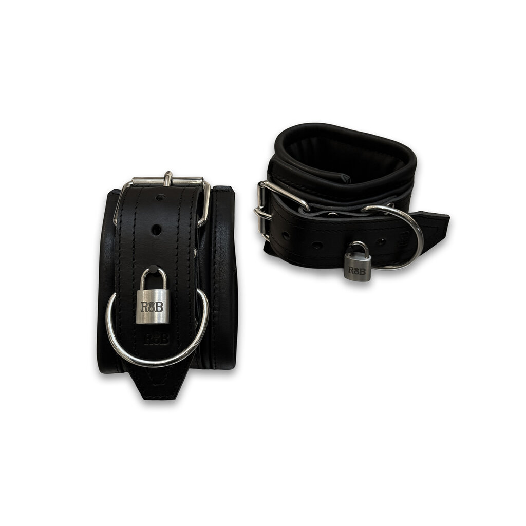 RoB Master's Choice Leder Fussfesseln, extra breit, weich gepolstert - abschliessbar