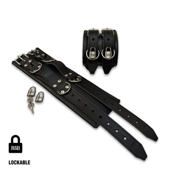 RoB Leather Ankle Restraints, Double Strap, Soft Padding - Lockable