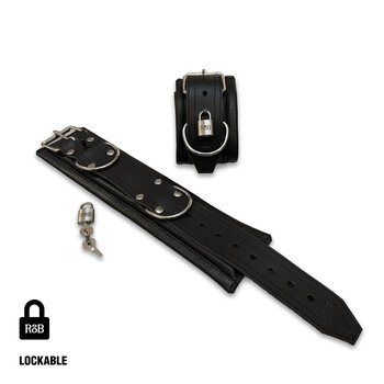RoB Leather Ankle Restraints, Soft Padding - Lockable