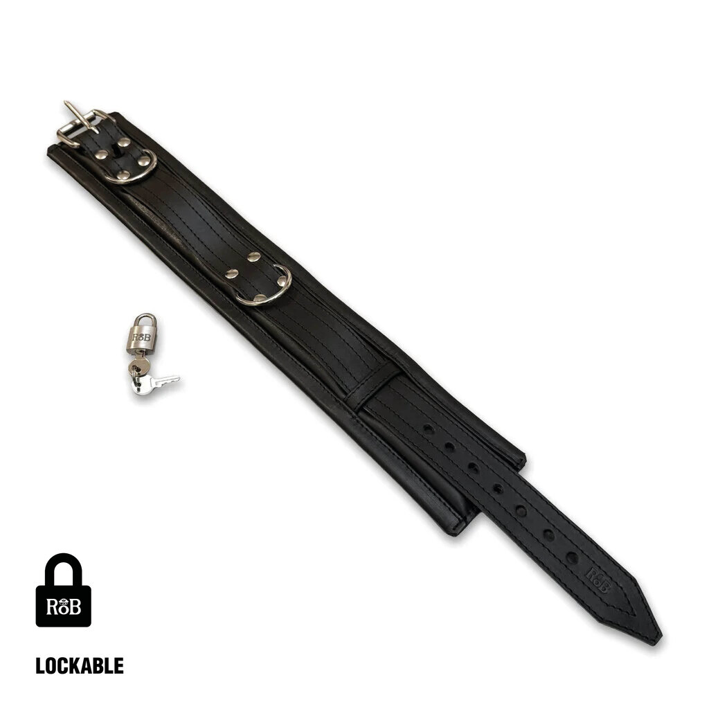 RoB Master's Choice Leder Sklavenhalsband, Weiche Polsterung - Abschließbar