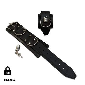 RoB Leather Wrist Restraints, Soft Padding - Lockable