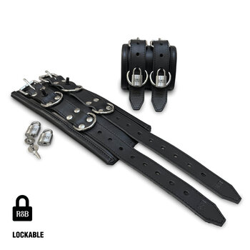RoB Leather Wrist Restraints, Double Strap, Soft Padding - Lockable
