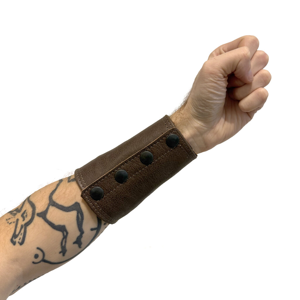 RoB Leather Gauntlet Wrist Wallet dark brown