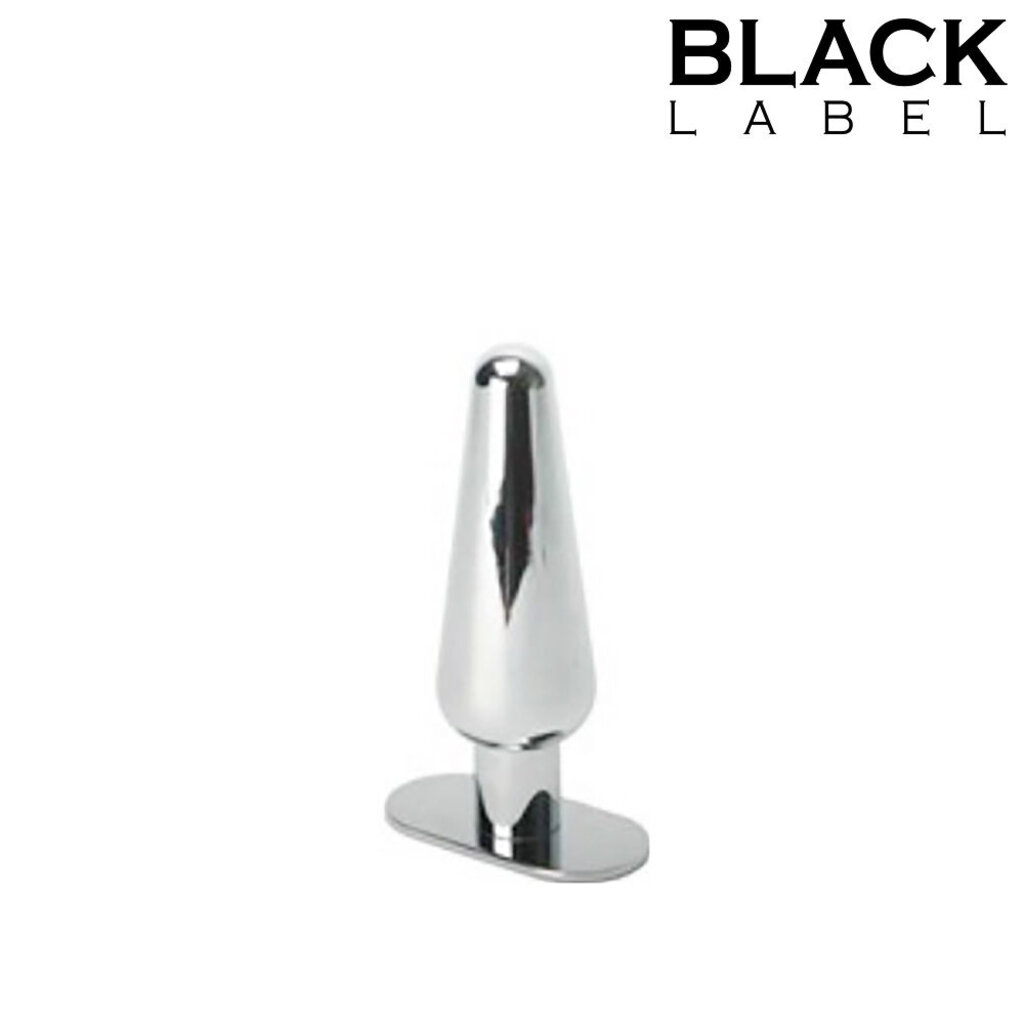 Black Label Stainless Steel Butt Plug Small - 63 x 38 mm.