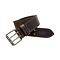RoB Stallion Leather belt 5 cm double buckle dark brown