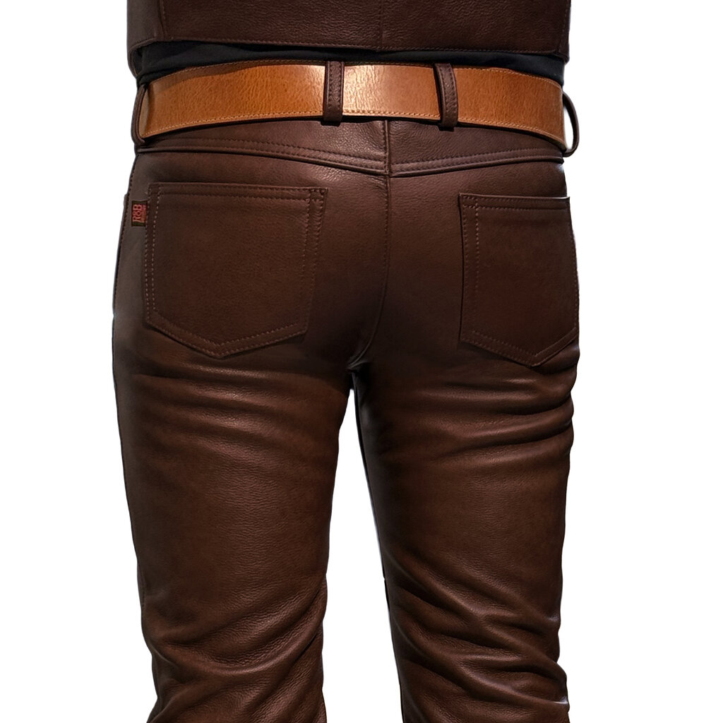RoB Stallion Leather Hipster Pants Grizzly