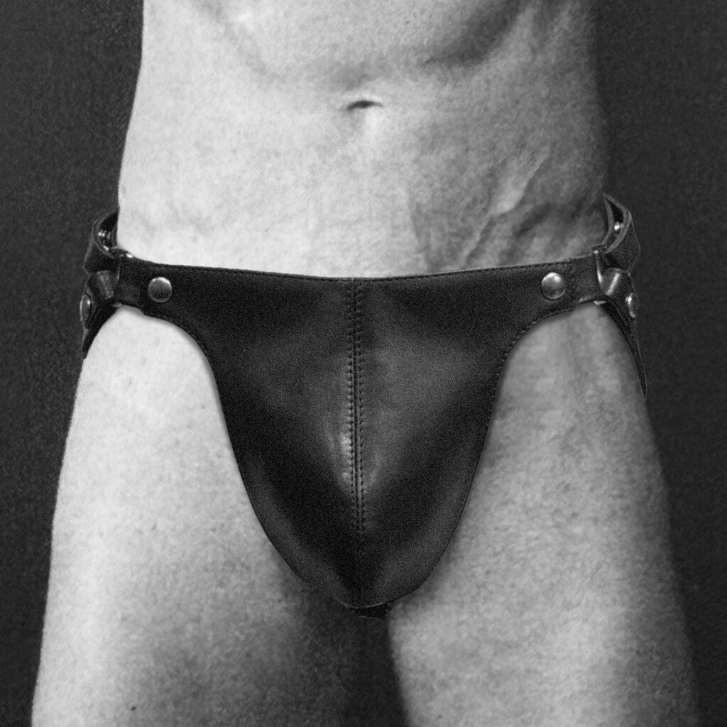 RoB Leder Posing Jock mit doppeltem Pouch