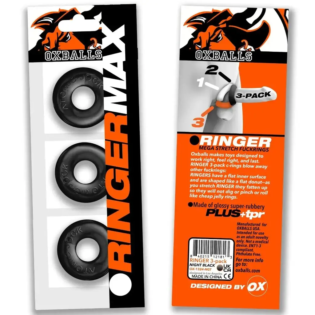 Oxballs OX Ringer Max 3-Pack Black