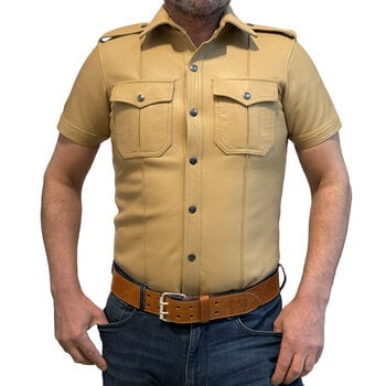 RoB Stallion Soft Leather Police Shirt Beige
