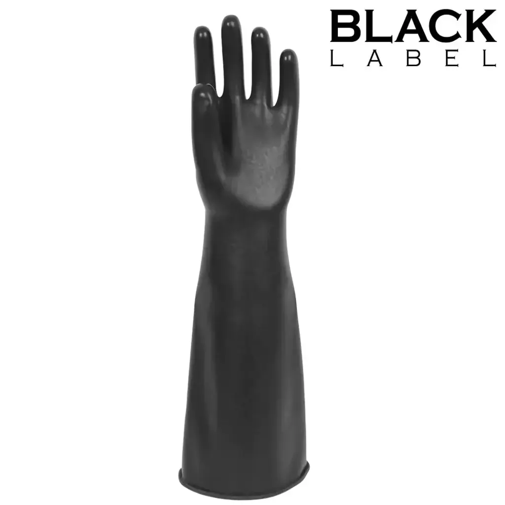 Black Label Thick Industrial Rubber Gloves Size 10
