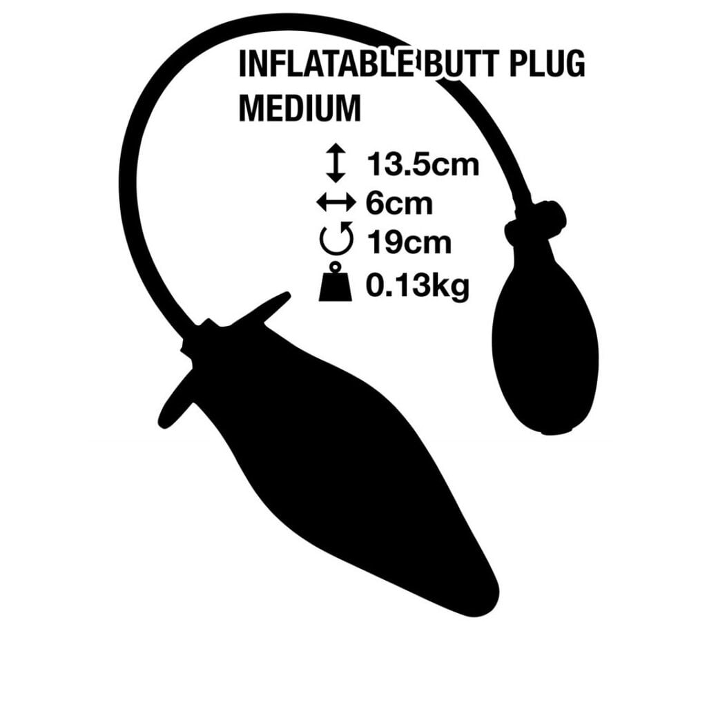 Inflatable butt plug medium