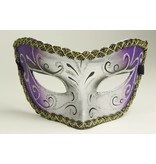 Venetian mask 'Magico' silver and purple