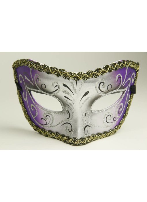 Masque vénitien "Magico" argent et violet