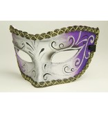 Venetian mask 'Magico' silver and purple