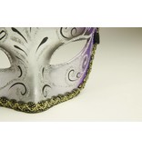 Venetian mask 'Magico' silver and purple