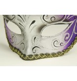 Venetian mask 'Magico' silver and purple