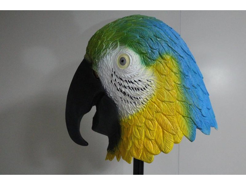 Masque d'oiseau Perroquet aras bleu et jaune