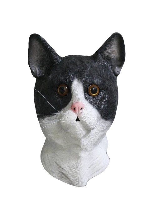 Masque de chat noir (noir et blanc)